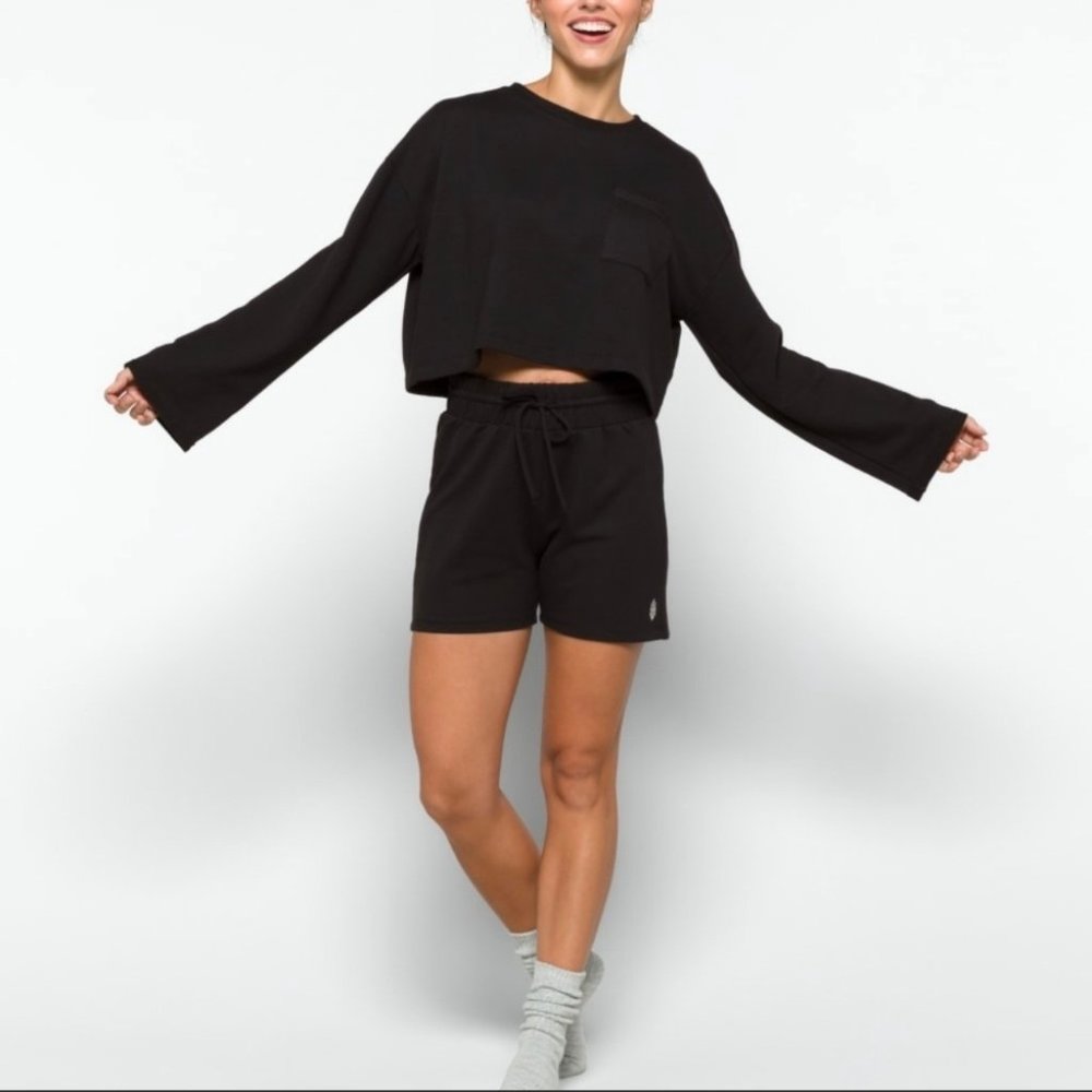 Free People Movement Sunny Set Loungewear Athleisure Matching Comfy Cozy Black